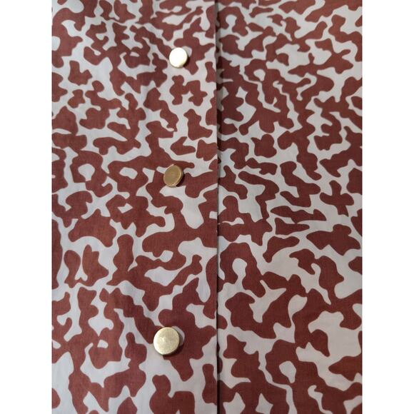 DIANE VONFURSTENBERG Laney Shirt Dress 6 Fresh Cotton Pockets Animal Print Snaps - Picture 8 of 15